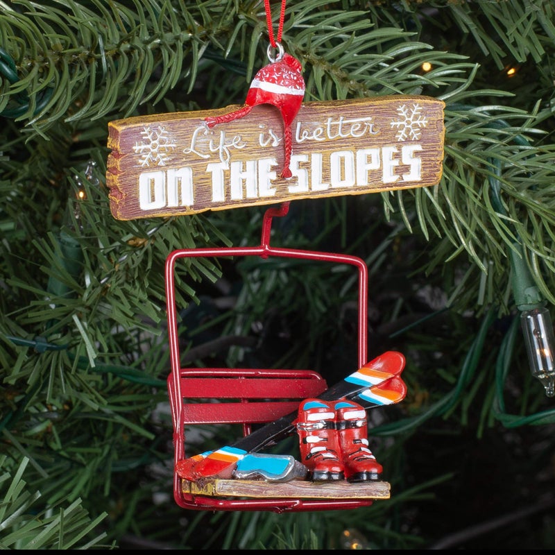 Midwest CBK Midwest-CBK 5in Life Is Better On The Slopes Polyresin Christmas Ornament 150386 - Image 2